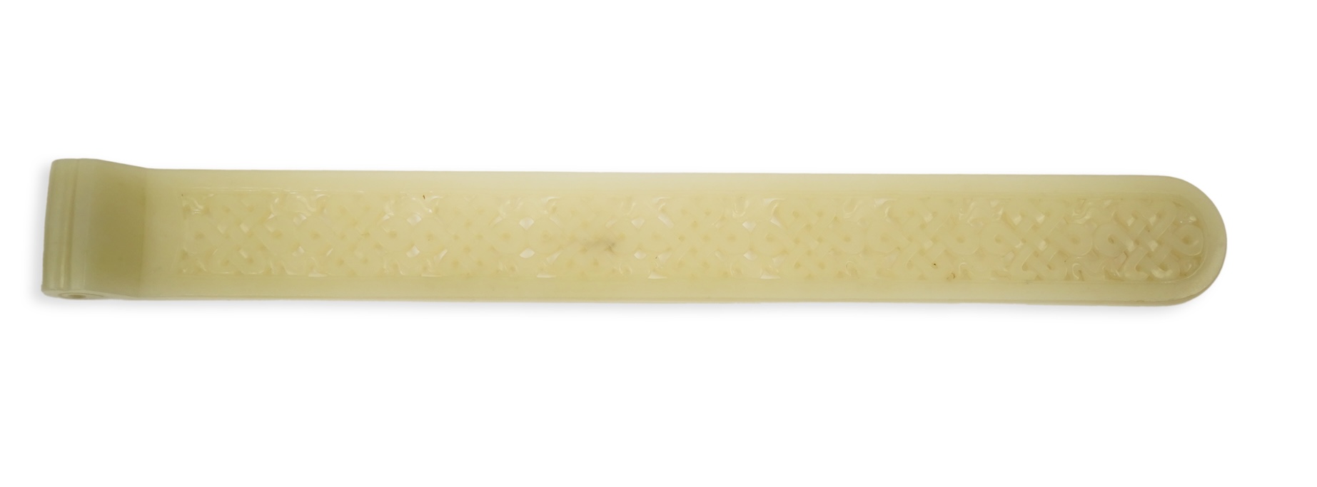 A Chinese pale celadon jade scroll weight